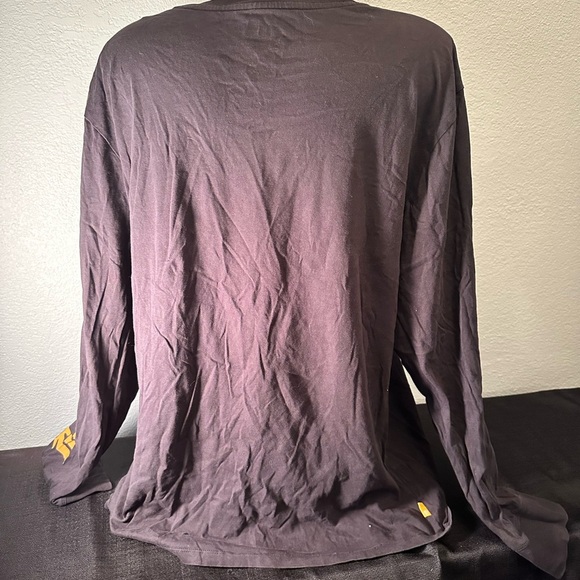 Timberland Mens Long Sleeve Logo T-Shirt xL Regular Fit Black Yellow - Picture 3 of 5